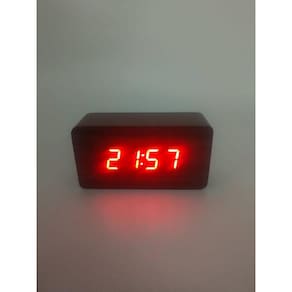 Relógio De Mesa Digital Tipo Madeira Com Despertador