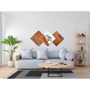 Quadro de Sala Decorativo Moderno Mostarda Artesanal 60x120