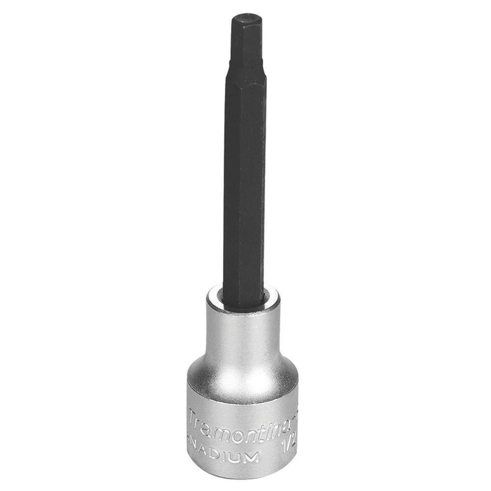 Soquete Longo em Aço Cromo Vanádio Ponta Hexagonal 6 mm - Encaixe 1/2" Tramontina Pro Tramontina