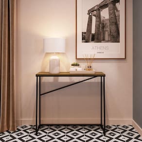Aparador Industrial Para Sala Steel Wood Trevalla Preto e Amadeirado