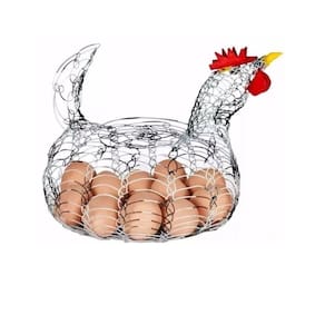 Galinha Porta Ovos Cesta Aramada Gourmet Decorativa