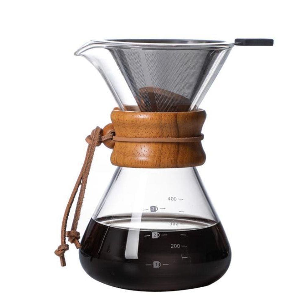 Cafeteira De Vidro Com Filtro Em Inox 400ml