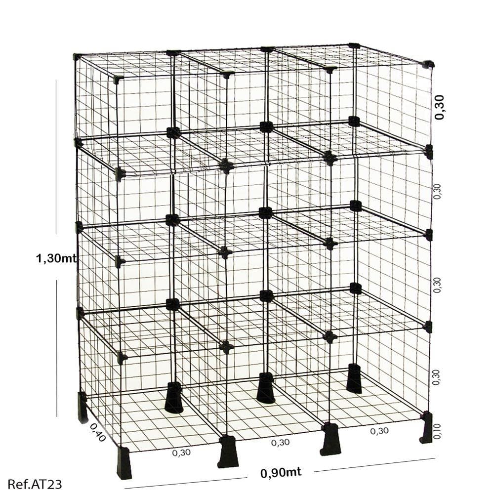 Balcão aramado preto - 1,30 x 0,90 x 0,40