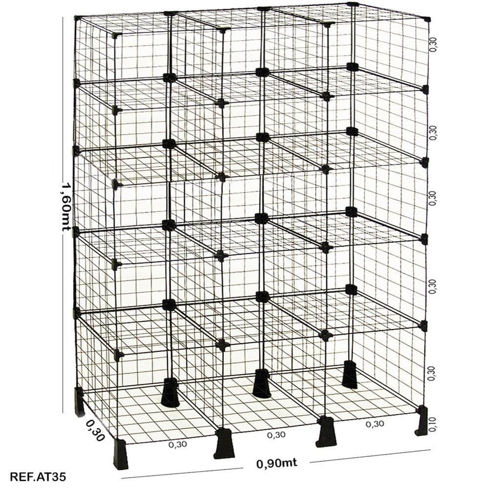 Balcão aramado preto - 1,60 x 0,90 x 0,30
