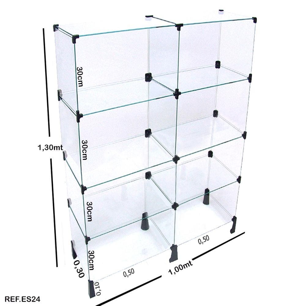 Estante de Vidro Modulado - 1,30 x 1,00 x 0,30