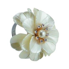 Anel Para Guardanapo 4 Peças Plástico Flor - Royal