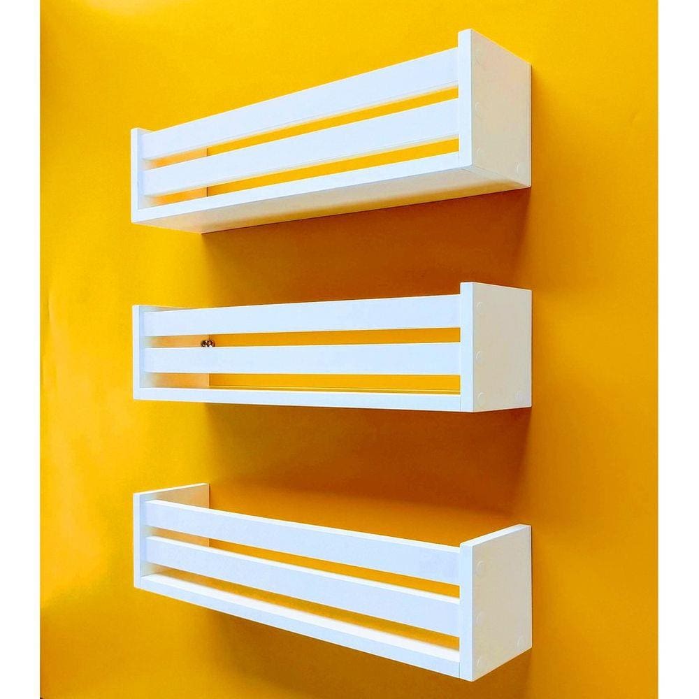 Nicho de Parede Porta Livros Infantis Prateleira Livreiro Organizador de Brinquedos Mdf 3un55cm