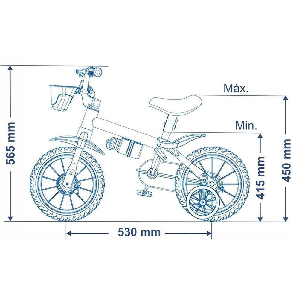 Bicicleta Infantil Nathor Aro 12 Menino Black De 3 A 5 Anos