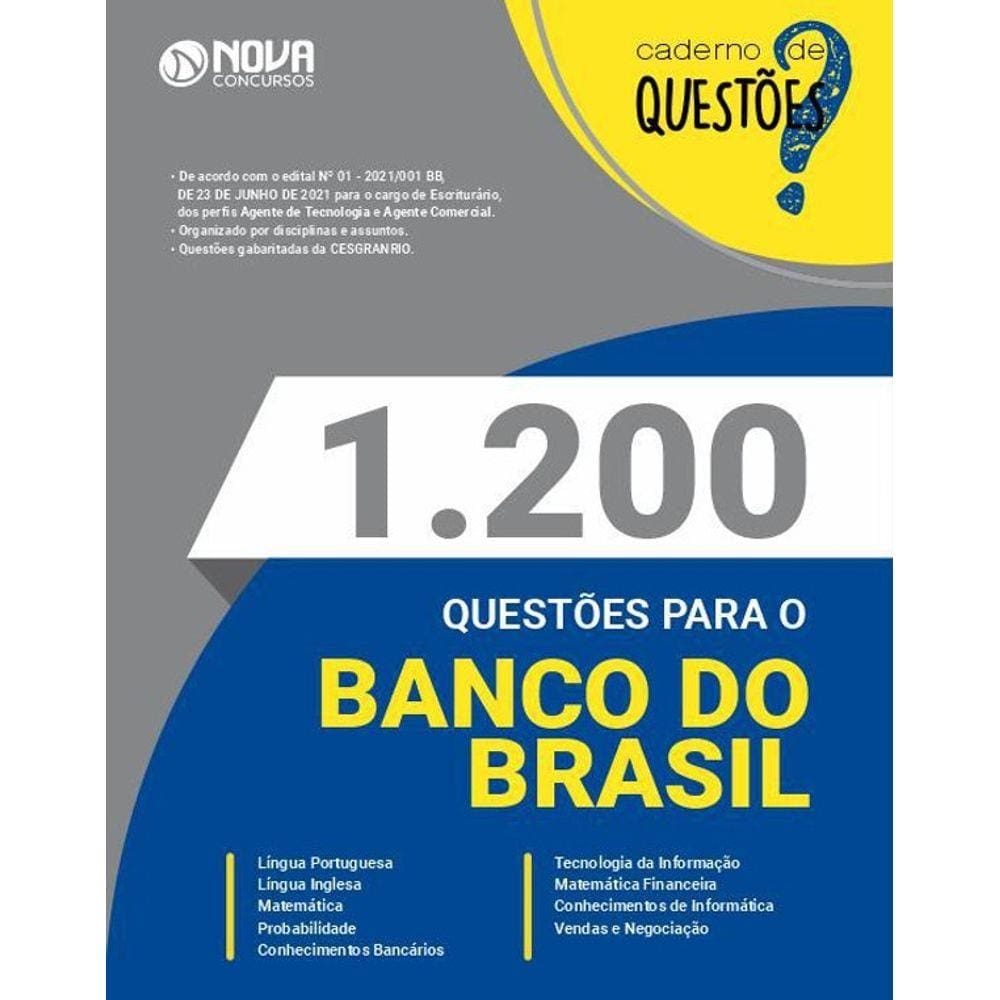 Apostila Caderno De Testes Banco Do Brasil - Gabaritadas