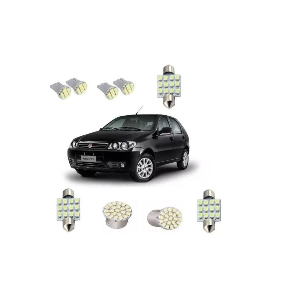 Kit Lâmpada Led Palio G1 G2 G3 Torpedo Pingo Teto Placa Ré