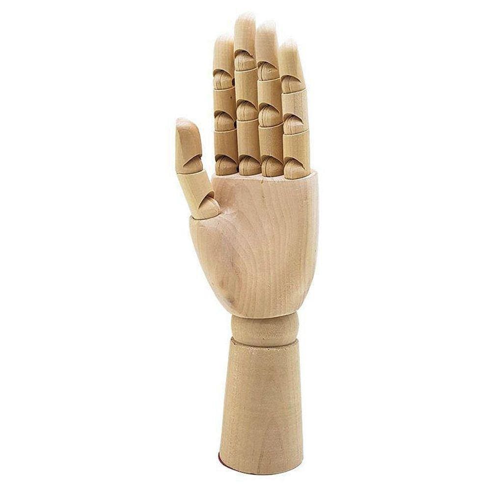 Mão Manequim Articulada De Madeira 20 Cm Esquerda