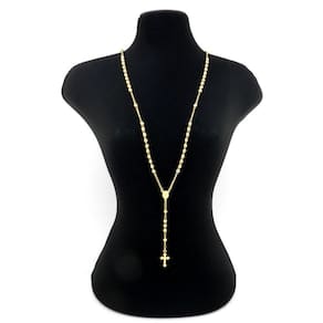 Terço Masculino 70Cm 3,5Mm Largura Folheado Ouro Gg103B