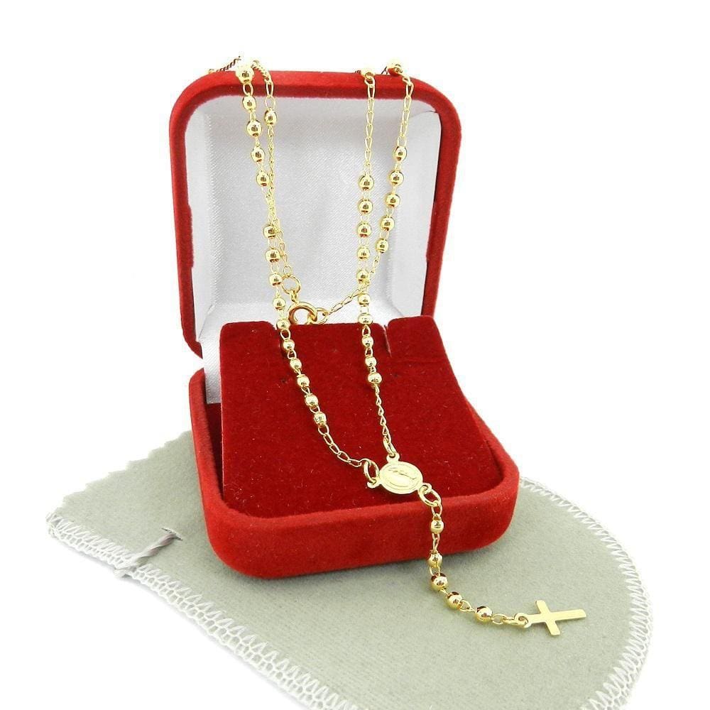 Terço Feminino 45Cm Folheado Ouro Gg146