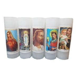 Vela 7 Dias Votiva Kit 12 Velas Com Imagem Santos Católico