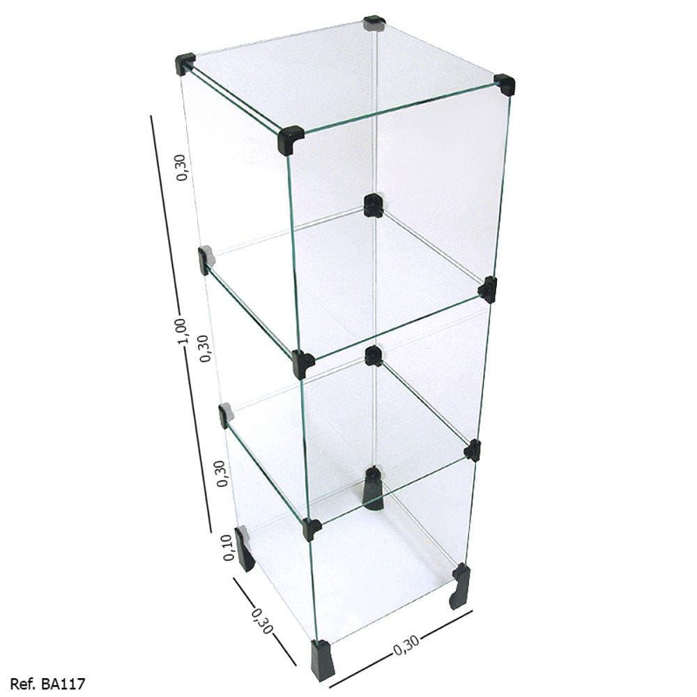 Balcão de Atendimento Modulado em Vidro - 0,30 x 1,00 x 0,30