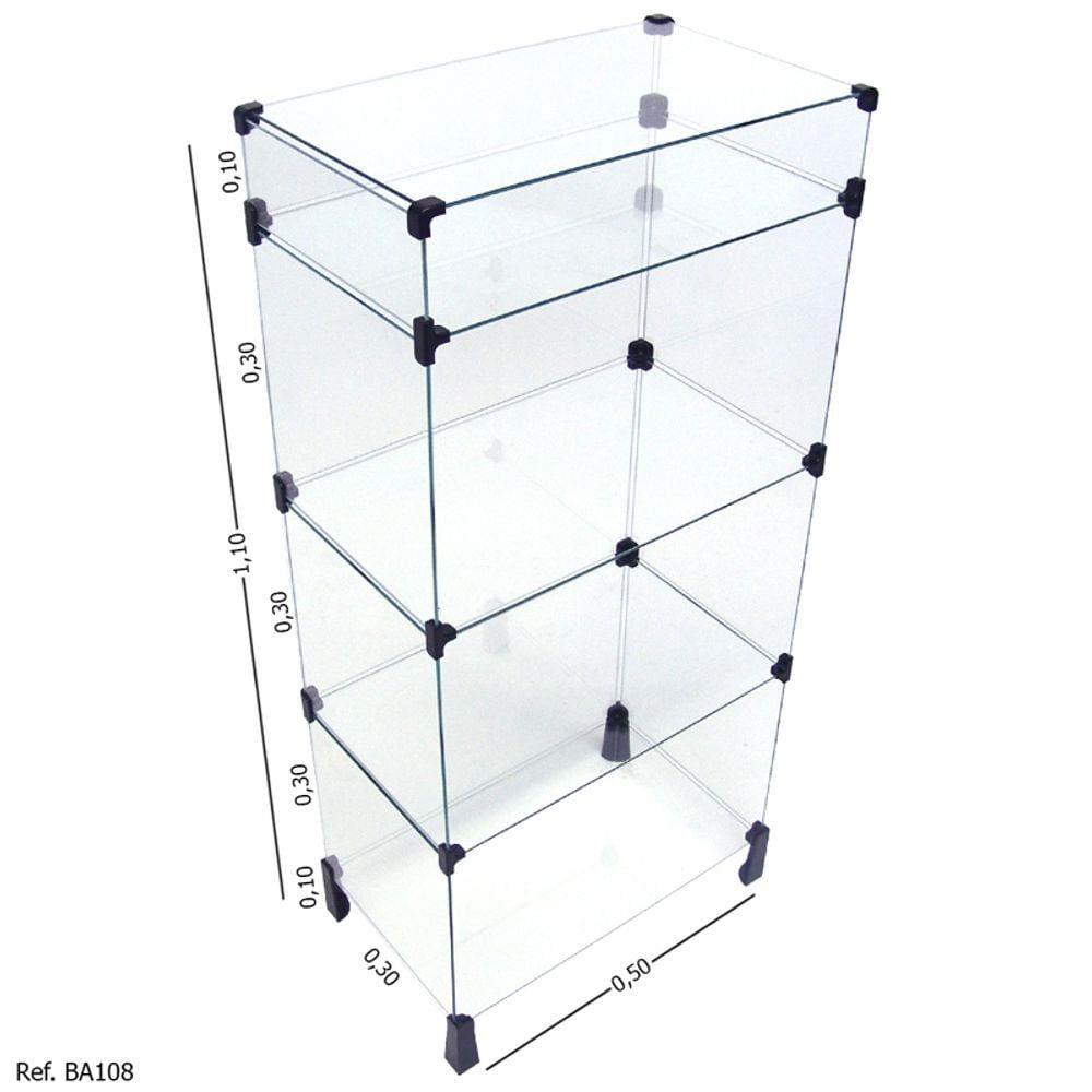 Balcão de Atendimento Modulado em Vidro - 0,50 x 1,10 x 0,30