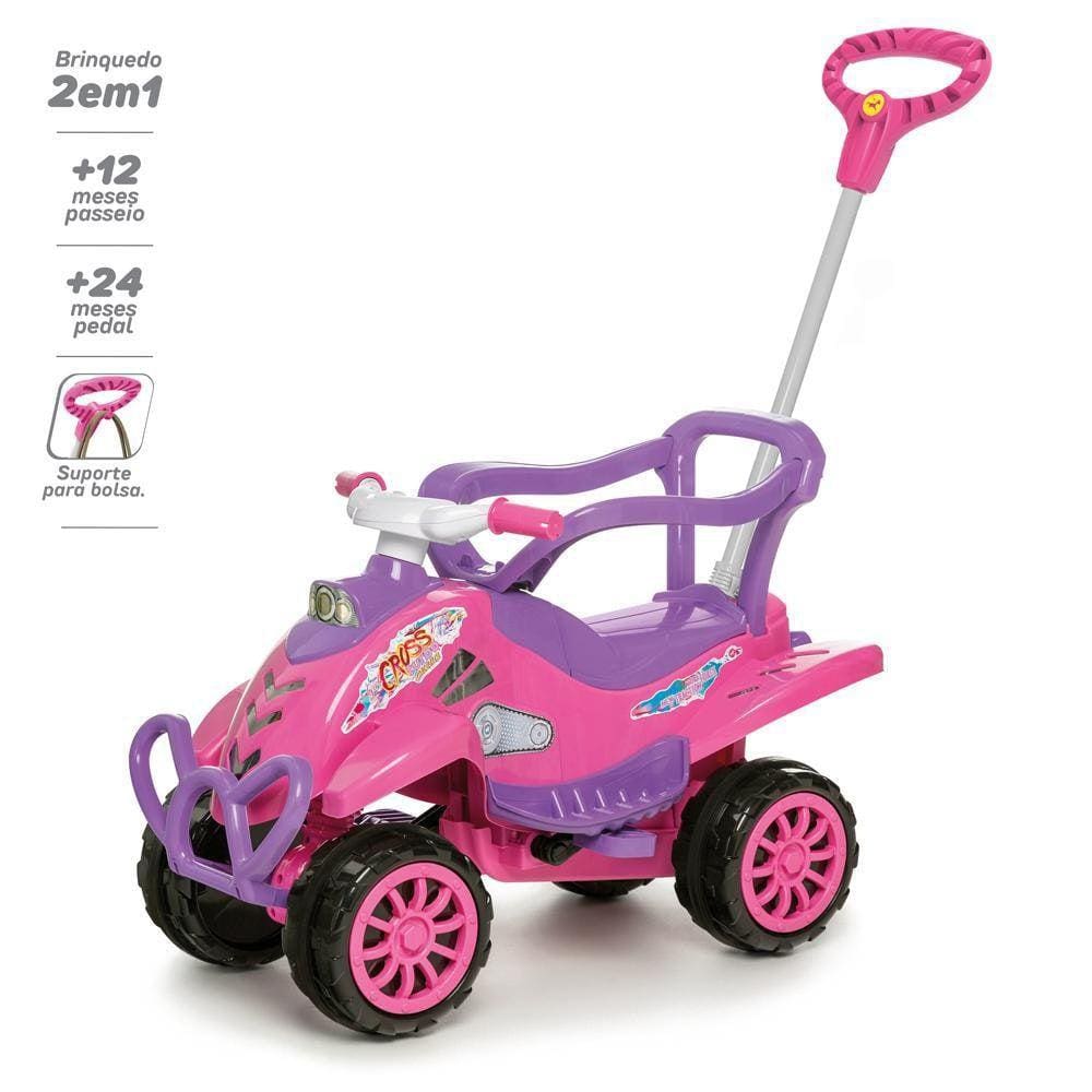 Carrinho De Brinquedo Cross Turbo Rosa Calesita
