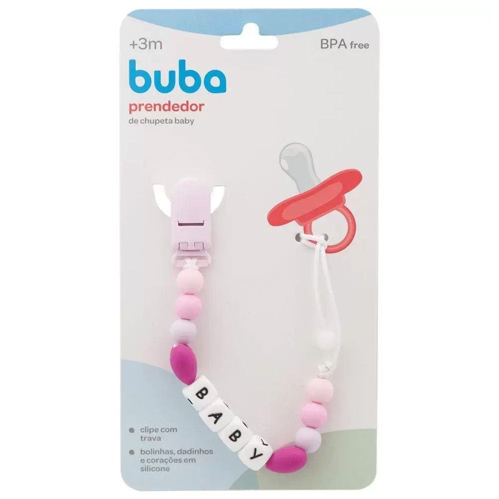 Prendedor De Chupetas Baby Rosa Buba
