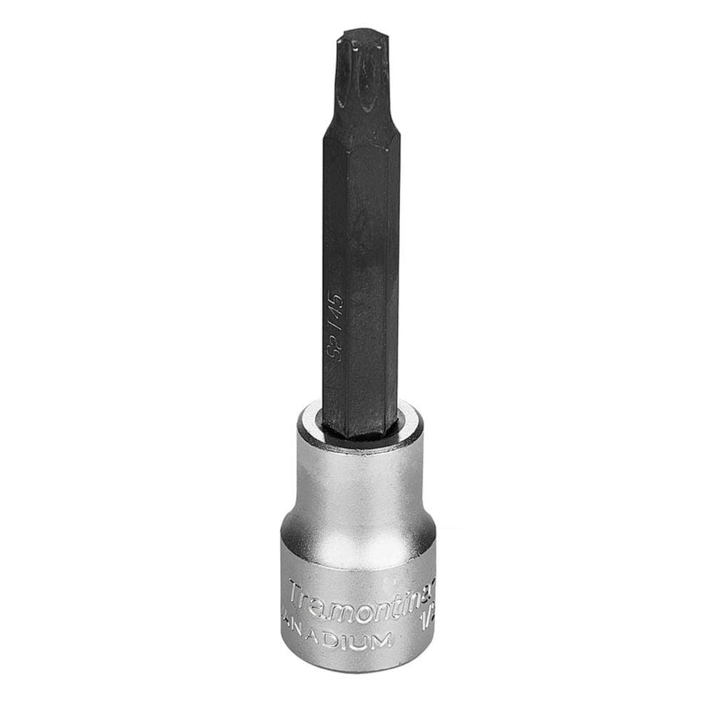 Soquete Longo em Aço Cromo Vanádio Ponta Trafix T45 - Encaixe 1/2” Tramontina