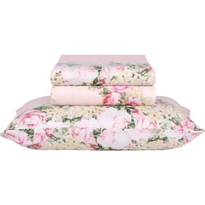 Jogo De Cama Casal Duplo Microfibra Sultan Rosa Leucácia