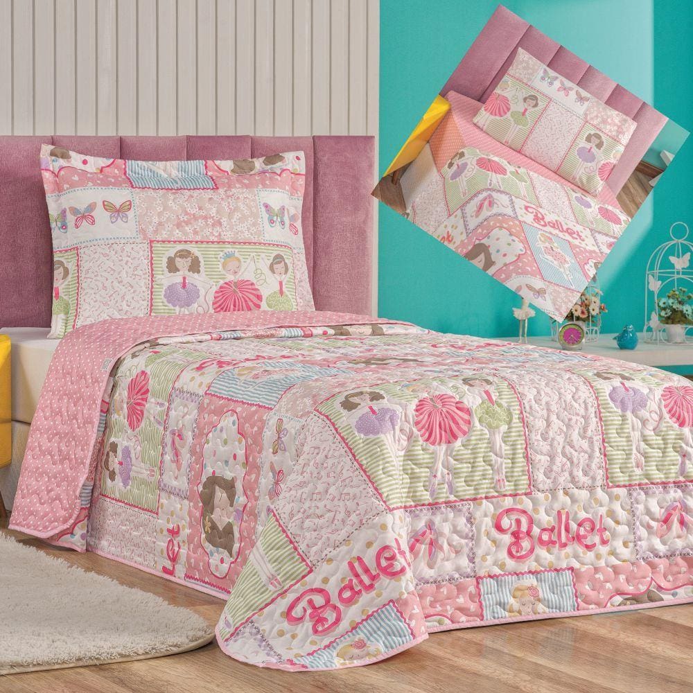 Jogo de Lençol Solteiro Bailarina 3 Peças