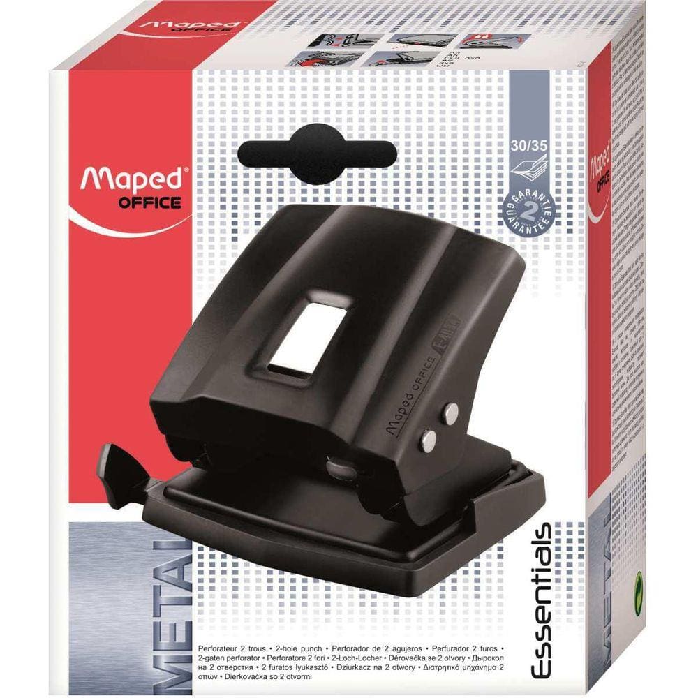 Perfurador De Papel Essentials 4034 Preto Fosco 35 Folhas