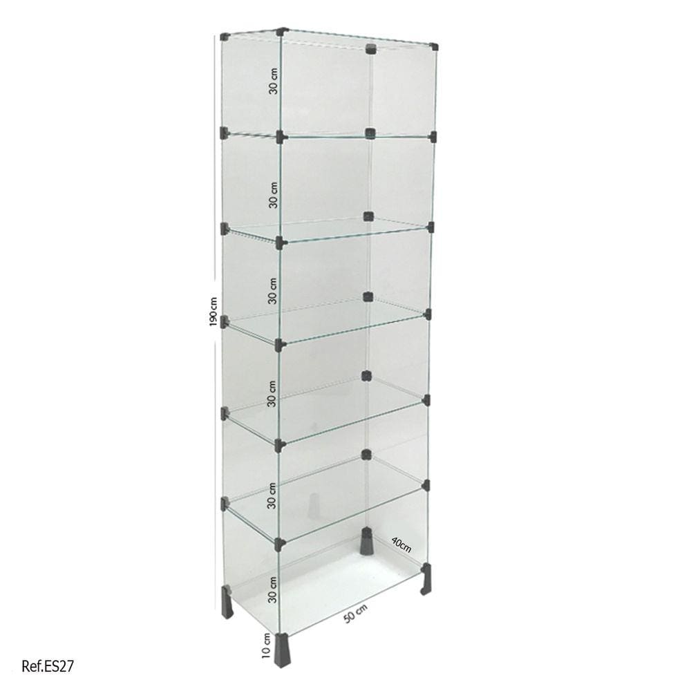 Estante de Vidro Modulado - 0,50 x 1,90 x 0,40