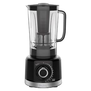 Liquidificador Philco PLQ1550P Turbo, com Filtro, Copo de Plástico, 12 Velocidades, 1200W, Preto