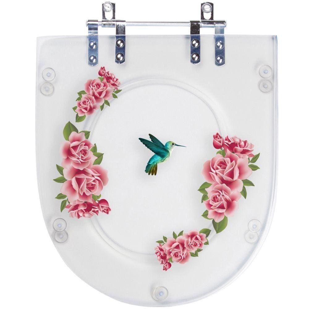 Tampa de Vaso Decorada Beija Flor para Vaso Deca Carrara