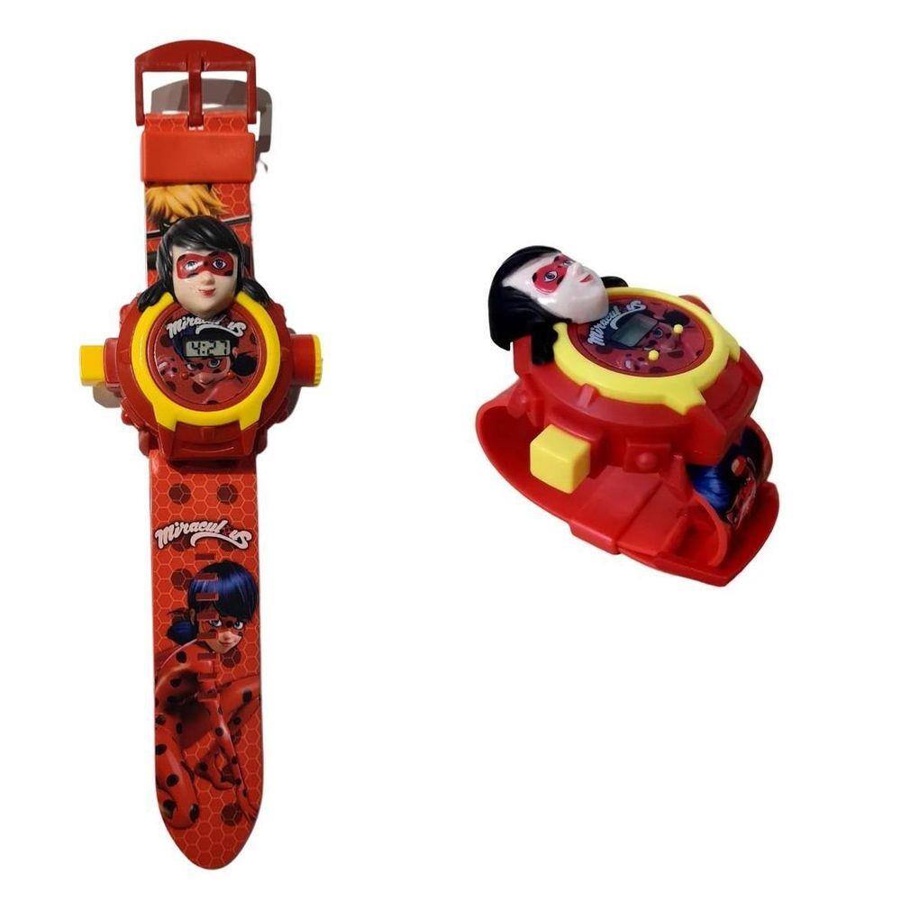 Relógio Digital Com Projetor Imagem Ladybug Miraculous