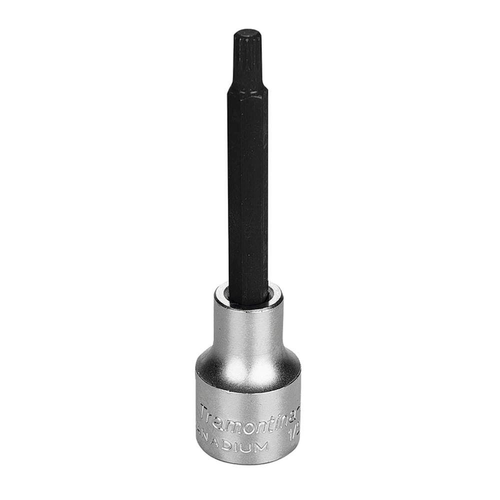 Soquete Longo em Aço Cromo Vanádio Ponta Multidentada 6 mm - Encaixe 1/2” Tramontina