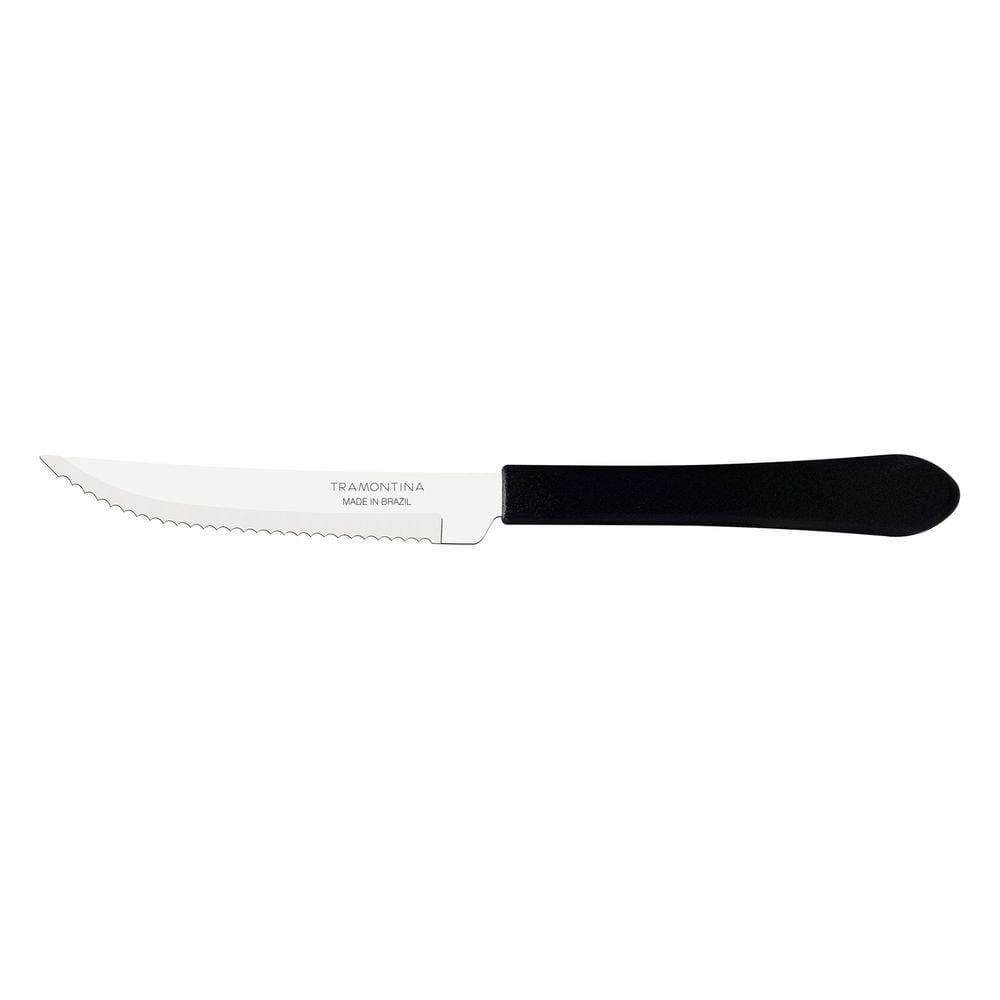 Faca para Churrasco Tramontina Leme com Lâmina em Aço Inox e Cabo de Polipropileno Preto 4" Tramontina