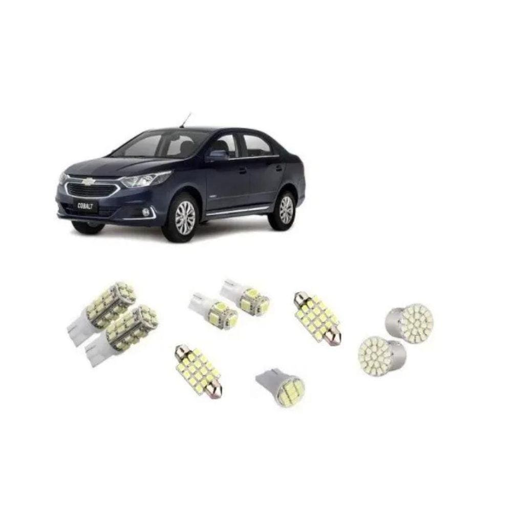 Kit Lâmpadas Led Pingo Teto Placa Re Novo Cobalt 2015 Gm