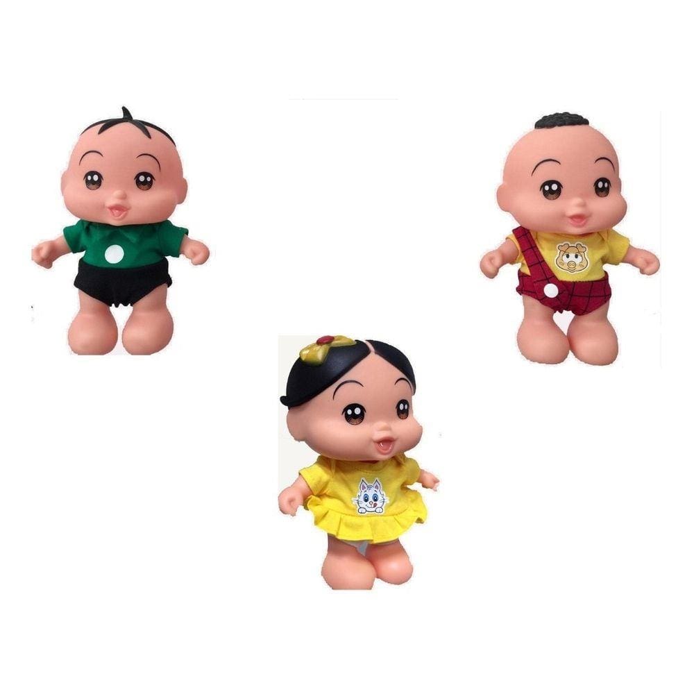 Kit 3 Bonecas Turma Da Mônica Baby Magali Cascão Cebolinha