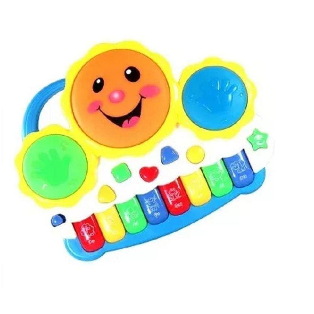 Teclado Infantil Piano Musical Tambor Com Musica E Led