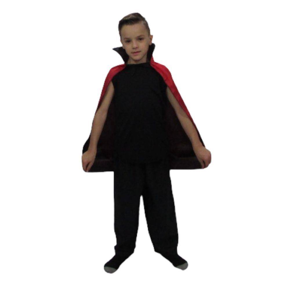 Fantasia Vampira Prata Vestido Infantil com Capa - Halloween