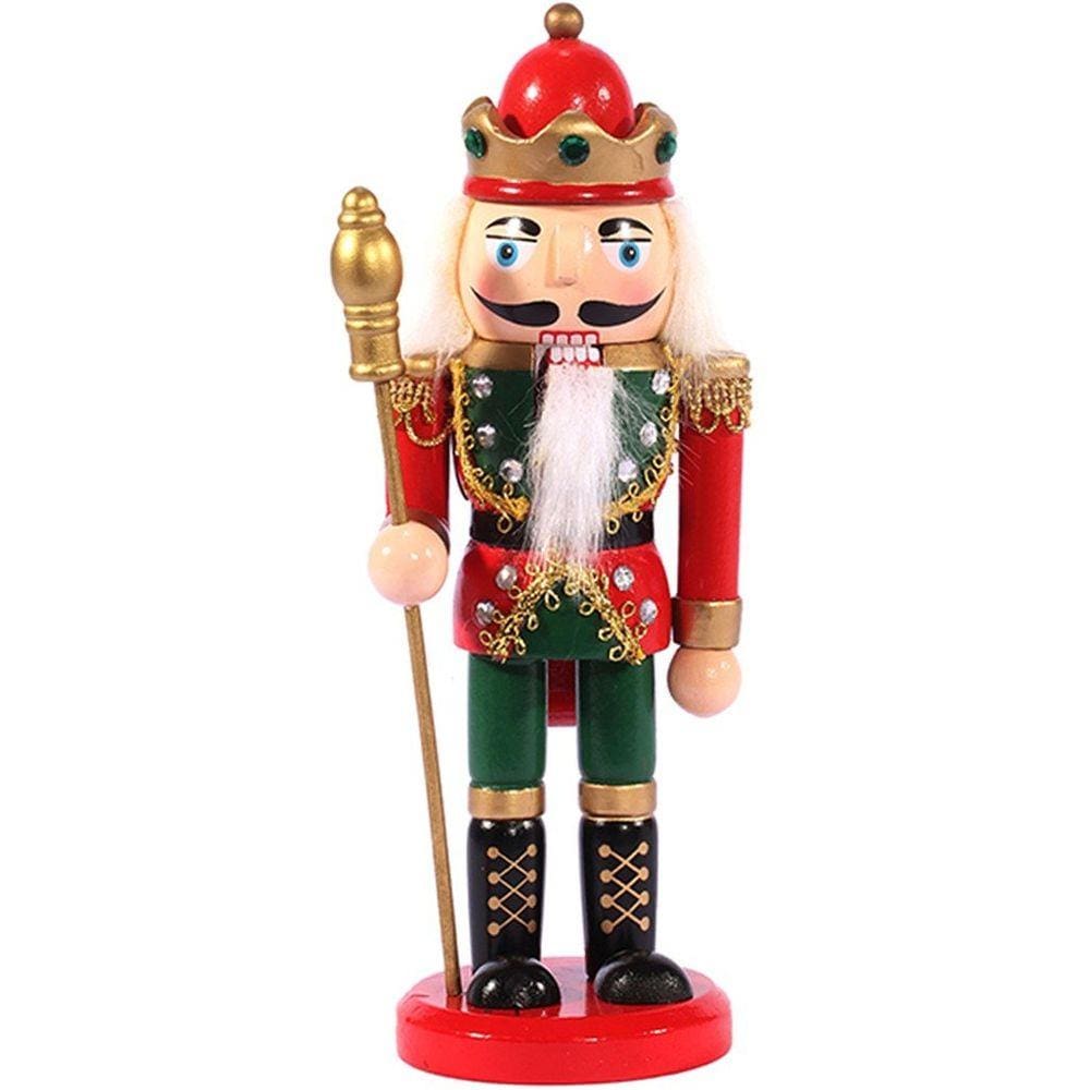 Boneco Decorativo Madeira Quebra Nozes Natalino Cajado 20cm