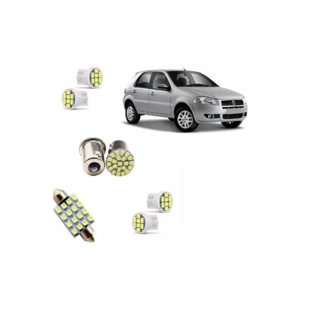 Kit Lâmpada Led Super Branca Fiat Palio 2008 A 2013