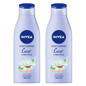 Kit Creme Hidratante Corporal Nívea Coco e Óleo Monoi 200ml - 2 Unidades