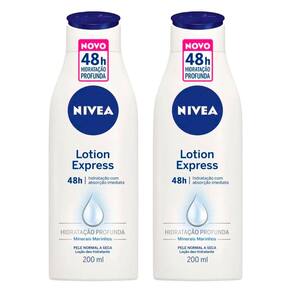 Kit Creme Hidratante Corporal Nívea Lotion Express 48h 200ml - 2 Unidades