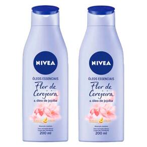 Kit Creme Hidratante Corporal Nivea Flor de Cerejeira e Óleo de Jojoba 200ml - 2 Unidades