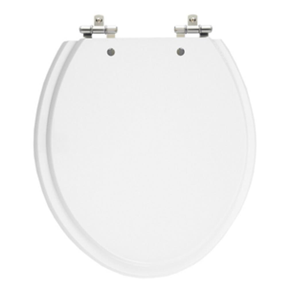 Assento Sanitário Convencional Oval Branco Tampa Para Vaso Em Madeira Laqueada