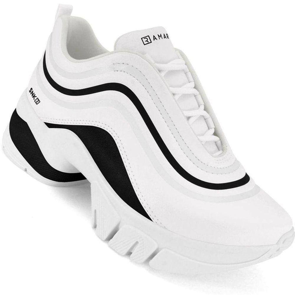 Tênis Dad Sneaker Chunky Ramarim SNK - Branco e Preto