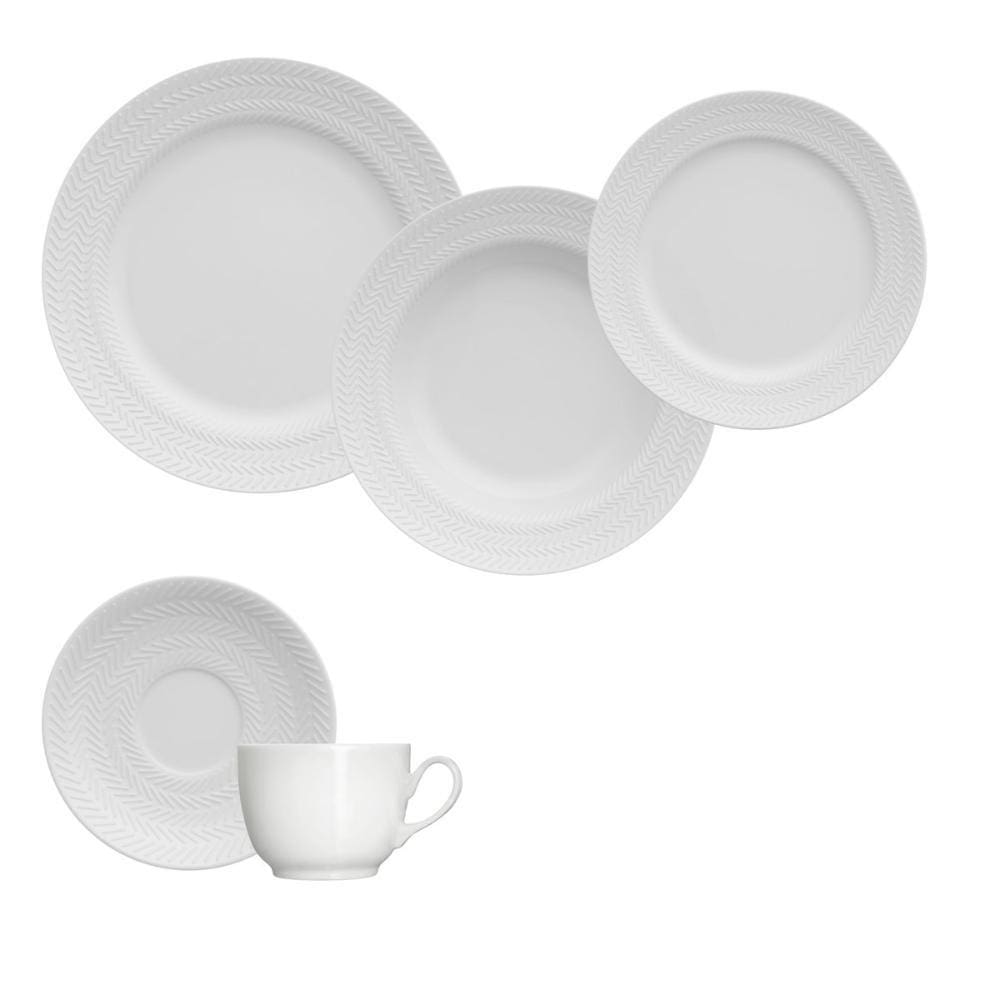Aparelho de Jantar de Porcelana Germer Branco 30 Peças
