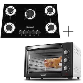 Fogão Cooktop 5 Bocas Preto + Forno De Eletrico 48 Plus