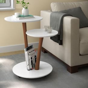 Conjunto Mesa Apoio e Lateral Vitória - Branco - RPM Móveis