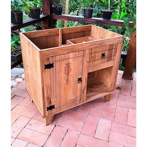 Balcão Pia Banheiro Plus Madeira Maciça 73x80x48 Neppel