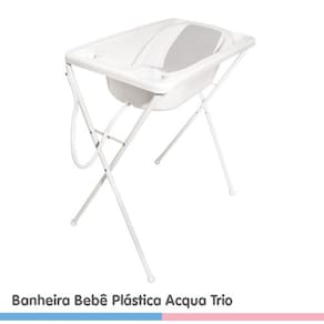 Banheira Bebe Plastica Acqua Trio Branca Bc