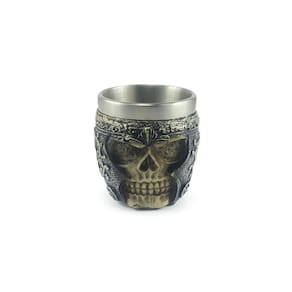 Copo Shot Decorativo Colecionável Medieval Caveira Guerreiro Viking Para Tequila Vodka Whisky