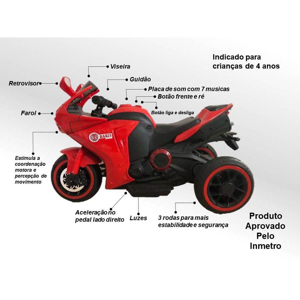 Moto Elétrica Sprint Turbo Pink Brinquedo Infantil 12V - Chic Outlet -  Economize com estilo!